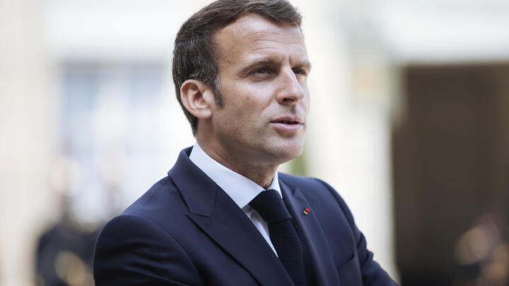French President Emmanuel Macron speaks to the press in Paris on April 29, 2021.